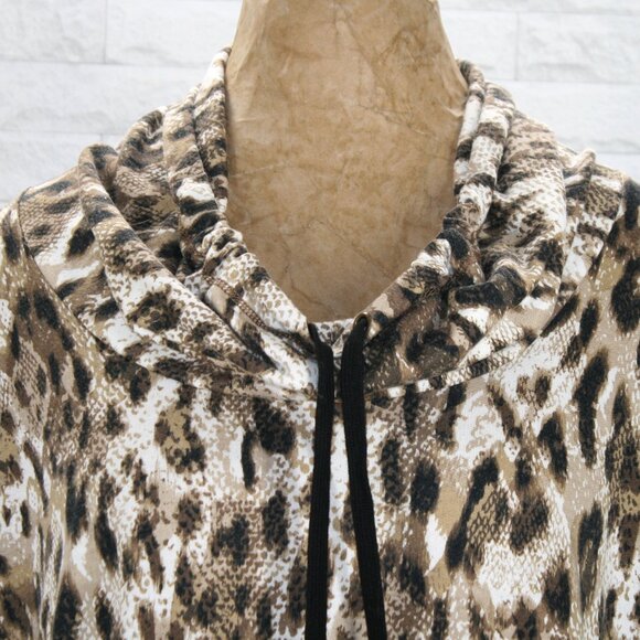 RUBY RD. Top Knit Sweatshirt Sweater Funnel Neck Animal Print Plus Size 1X - Picture 3 of 15